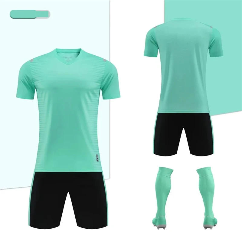 Children Soccer Jersey Top Grade Blank Soccer Kits Girl Boy Football Uniform Sportswear