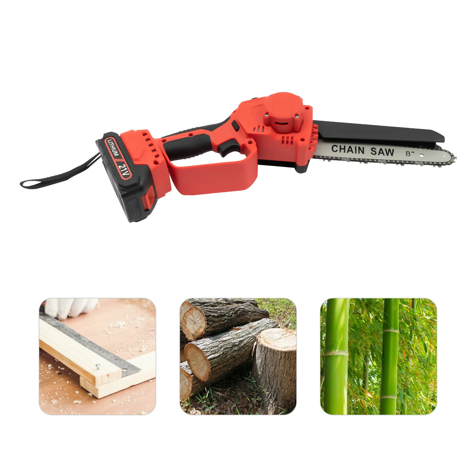 Mini Chain Saw 8-Inch Cordless Battery Trimming Branches Garden Outdoor Power Tool Electric Chain Saw