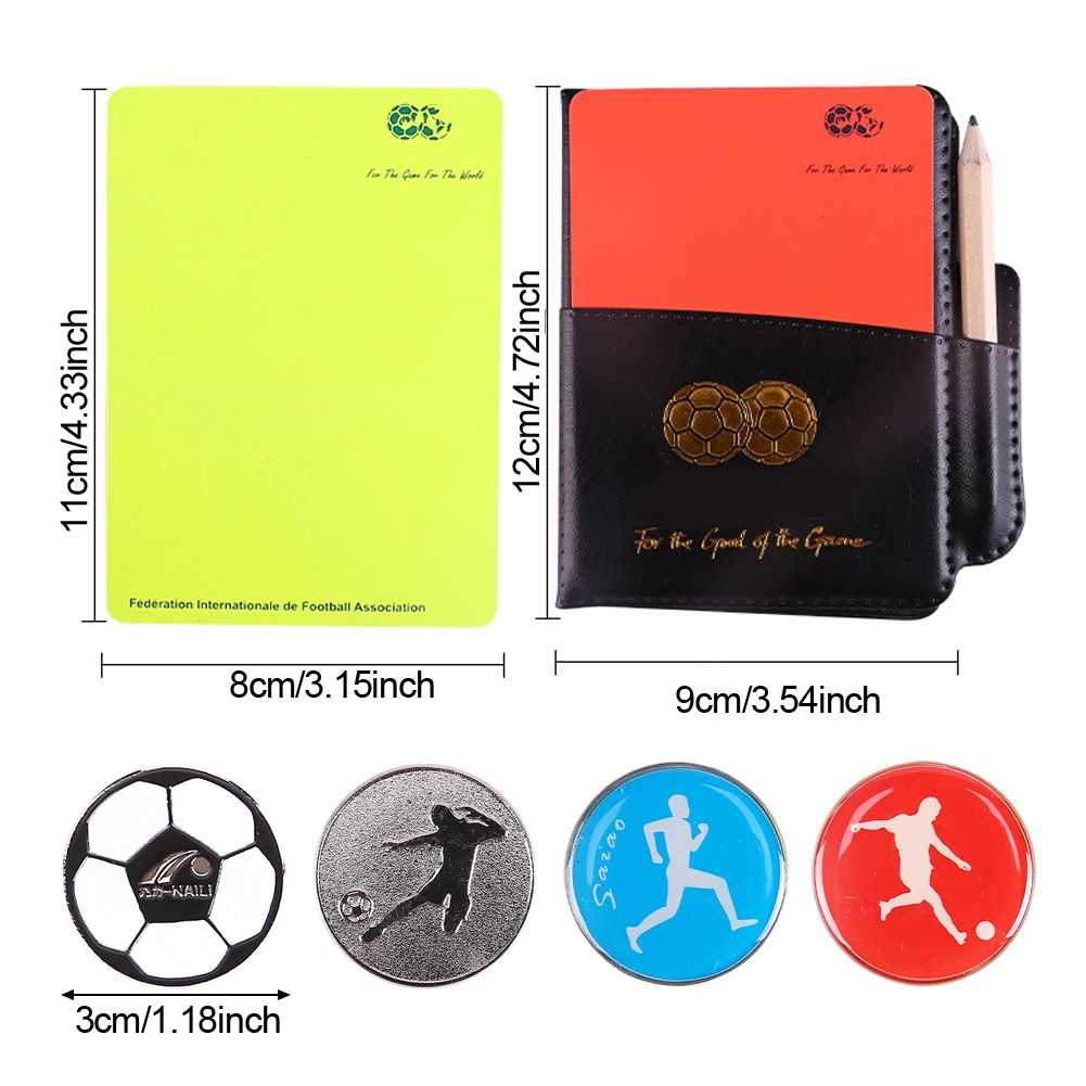 Referee Essentials Set: Whistle, Scorebook, Pencil, Red & Yellow Warning Cards