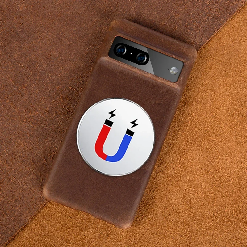 ZWW Crazy House Genuine Leather Vintage Aesthetic Phone Case