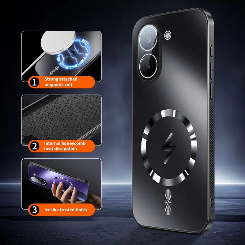 Glittering Magnetic Heat Dissipation Case with Lens Film Protection