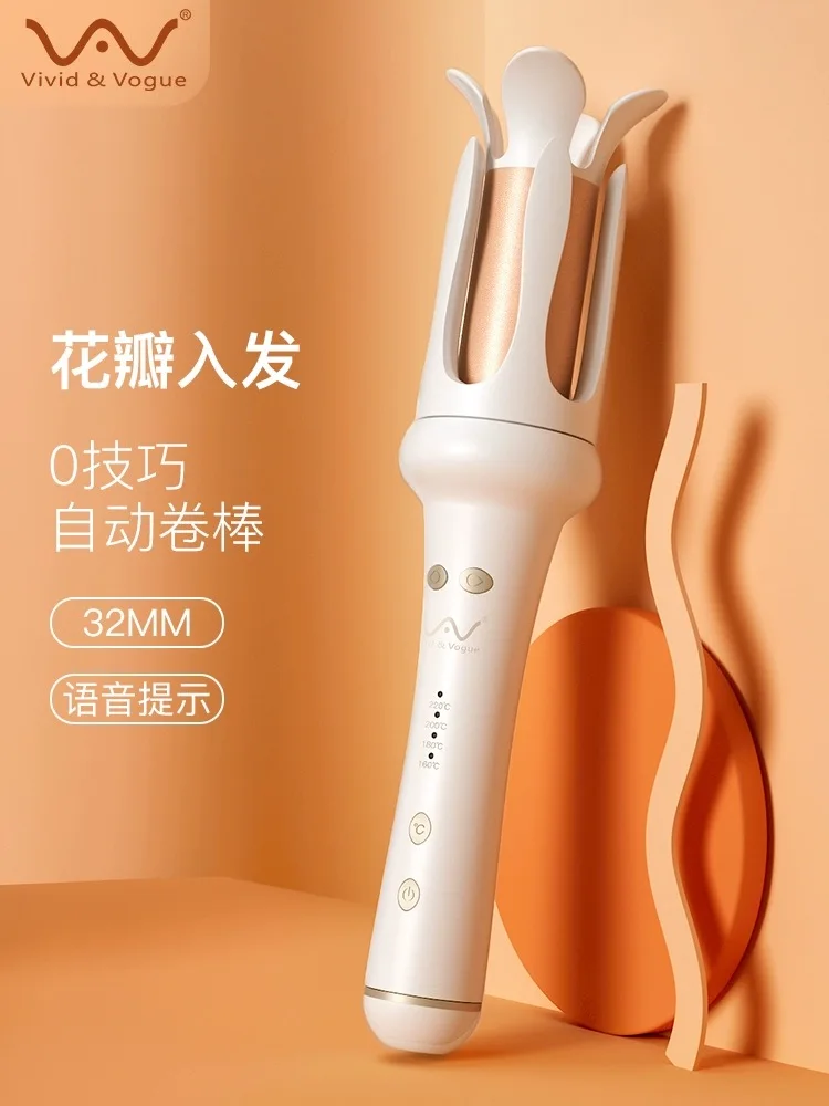 Fully automatic curling iron from Vivid & Vogue, 32 mm size, large electric curling iron, large waves, long-lasting design