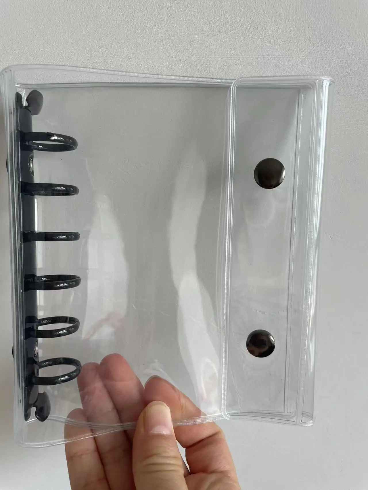 Enhanced Transparent PVC Soft Cover Double Button Binder for Journals and Sketchbooks - Office and Diary Accessories