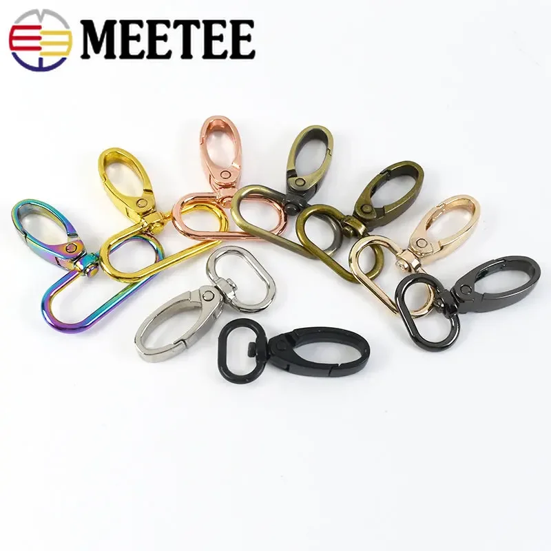 Ganchos giratorios para bolso, hebillas de Metal para correas, mosquetón a presión, accesorios de cuero para manualidades, 5/20 piezas, 16-38mm