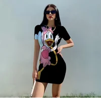 Disney Spring And Autumn New Round Neck Hip Wrap Dress Sexy Winter Party Mini Skirt Retro Tight Sexy European And American Women 1