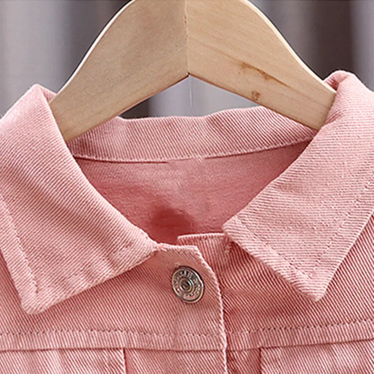 Girl's coat spring and autumn style children's cartoon towel embroidered clothes denim clothes 3
