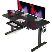 Standing Desk with Keyboard Tray, 55 × 24 Inches Electric Height Adjustable Desk, Sit Stand Up Desk, Computer Office Desk, Black 1