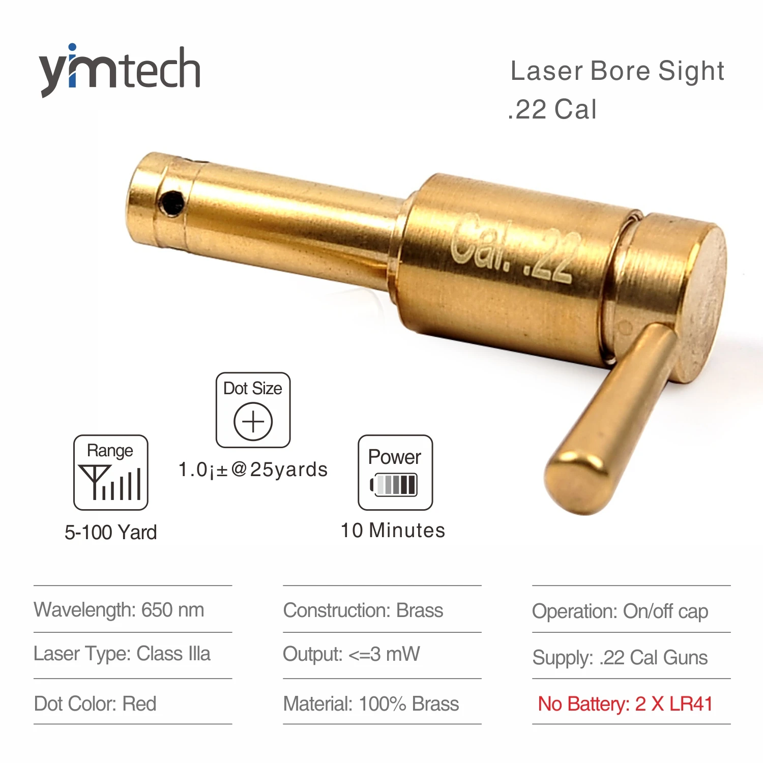 Red Dot Tactical Laser Bore Sight Brass Boresight CAL Cartridge Bore Sighter Scope .22 .223 .17 9MM (Not Included Battery) laser bore sight