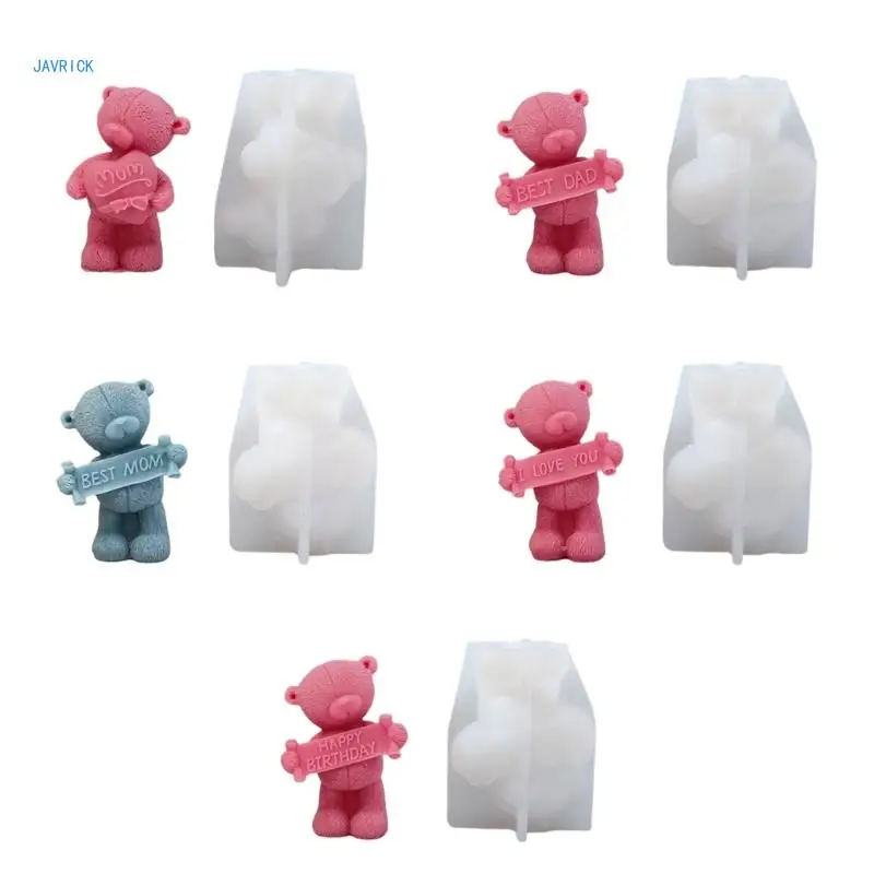 3D Bear Shape Silicone Mold Candle Making Tool DIY Candle Moulds Ornaments