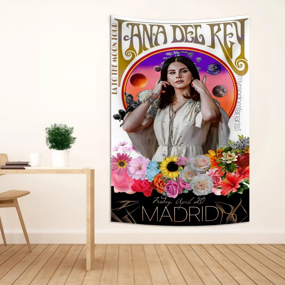 Lana Del Rey Flag Tapestry Religious Tapestry Wall Decoration Aesthetic Room Art Deco Tapestry Dormitory