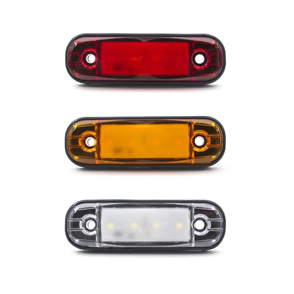 4x/6x/10x 12V 24V 4 LED Car External Side Marker Warning Light Oval Clearance Signal Brake Lamp Trailer Truck Lorry Caravan Bus