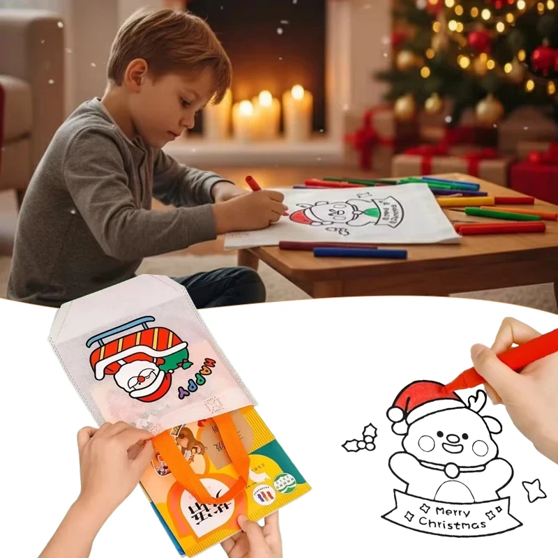 Non Woven Cartoon Handbags for Kids Arts Crafts Christmas Party