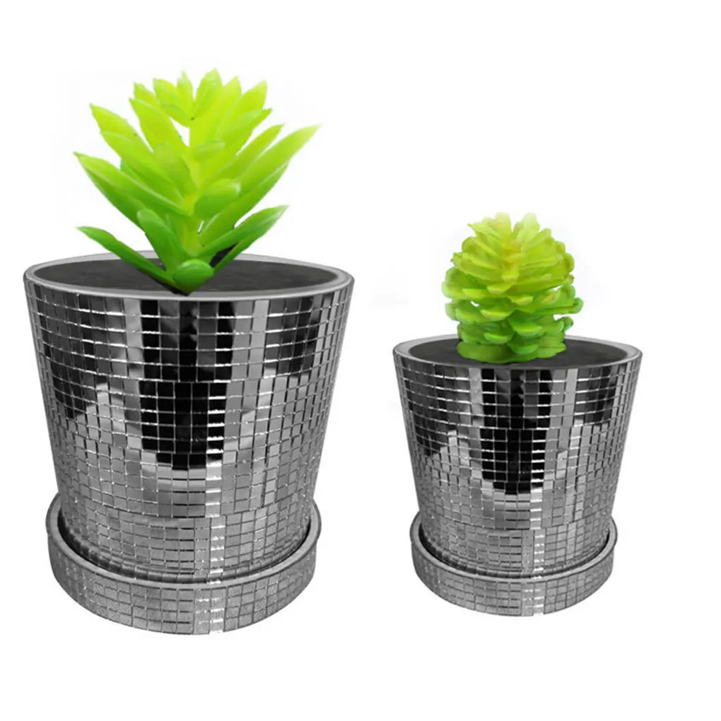 Glass Square Ceramic Disco Ball Vase Modern Twist To Home Decor Simple And Fashionable Square Shape