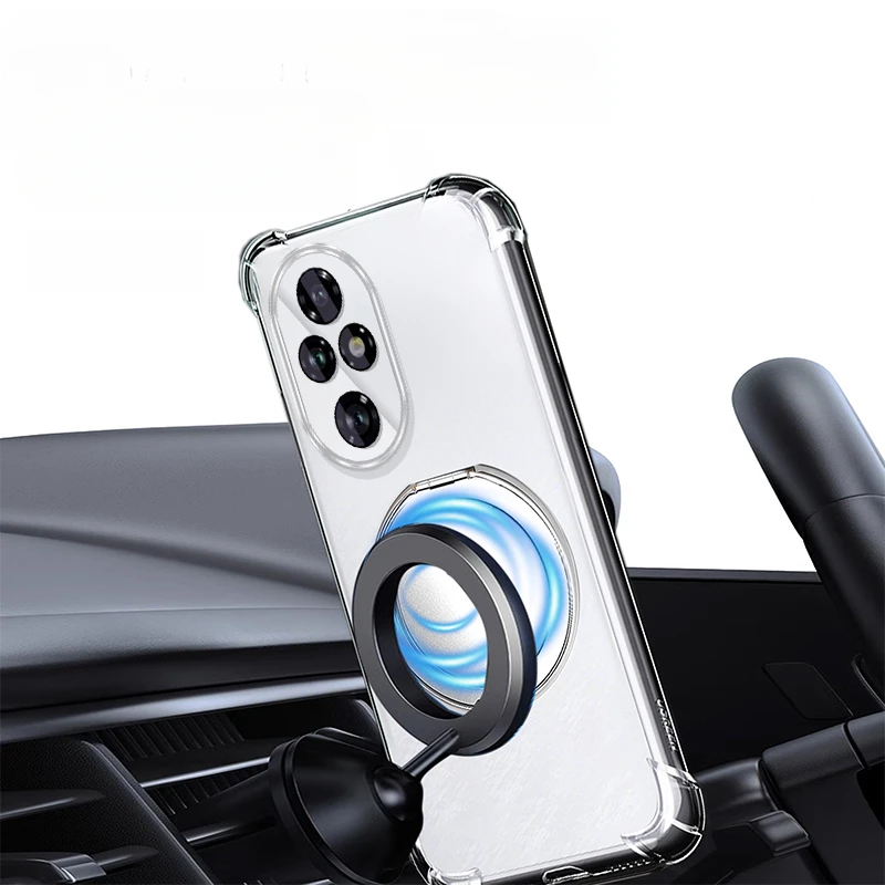 Shockproof Clear Silicone Magnetic Ring Holder Case