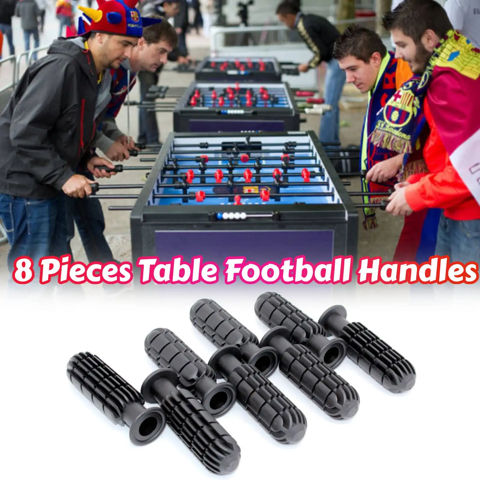 8Pcs Table Football Handles Easy Install Rod Table Soccer Lightweight Practical Octagonal Replacement Child Parts Accessories Table Football Game Tabletop Soccer Game
