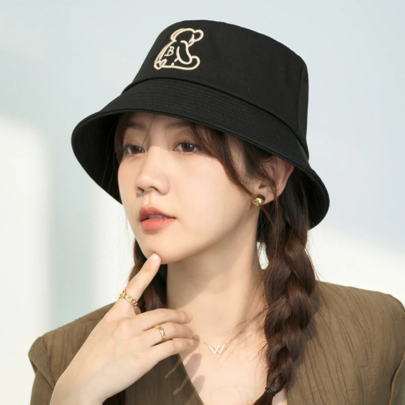 

Fashion Women's Embroidery Summer Bucket Hat Lady Girls Outdoor Travel Sun Caps Man Casual Fisherman Cap Spring Bob Panama Hat
