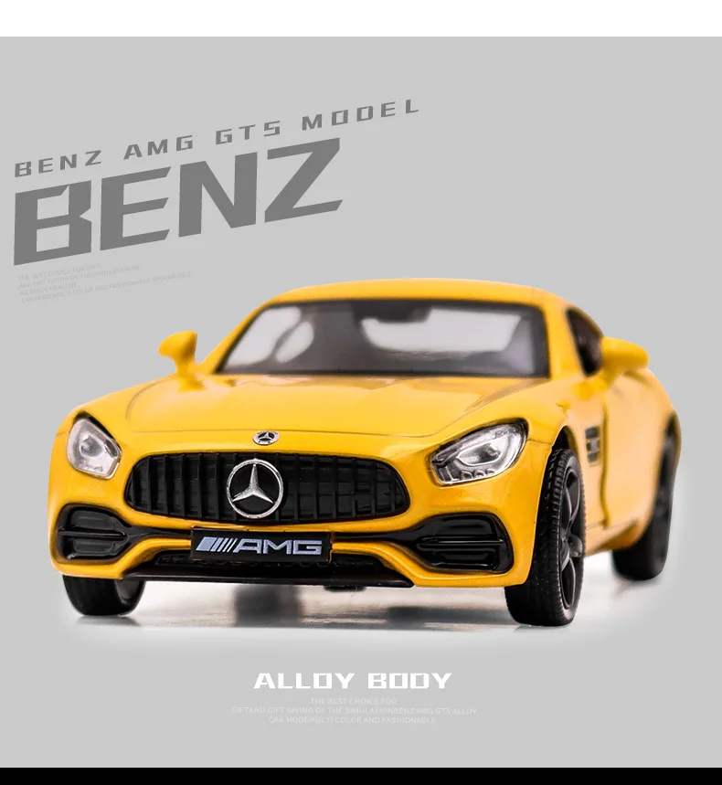 1:36 Mercedes-Benz AMG GTS Diecast Car Model SupercaToy Vehicles