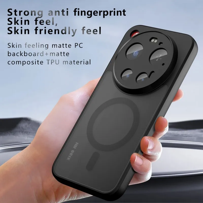 Magnetic Shockproof Matte Phone Case with Wireless Charging Compatibility