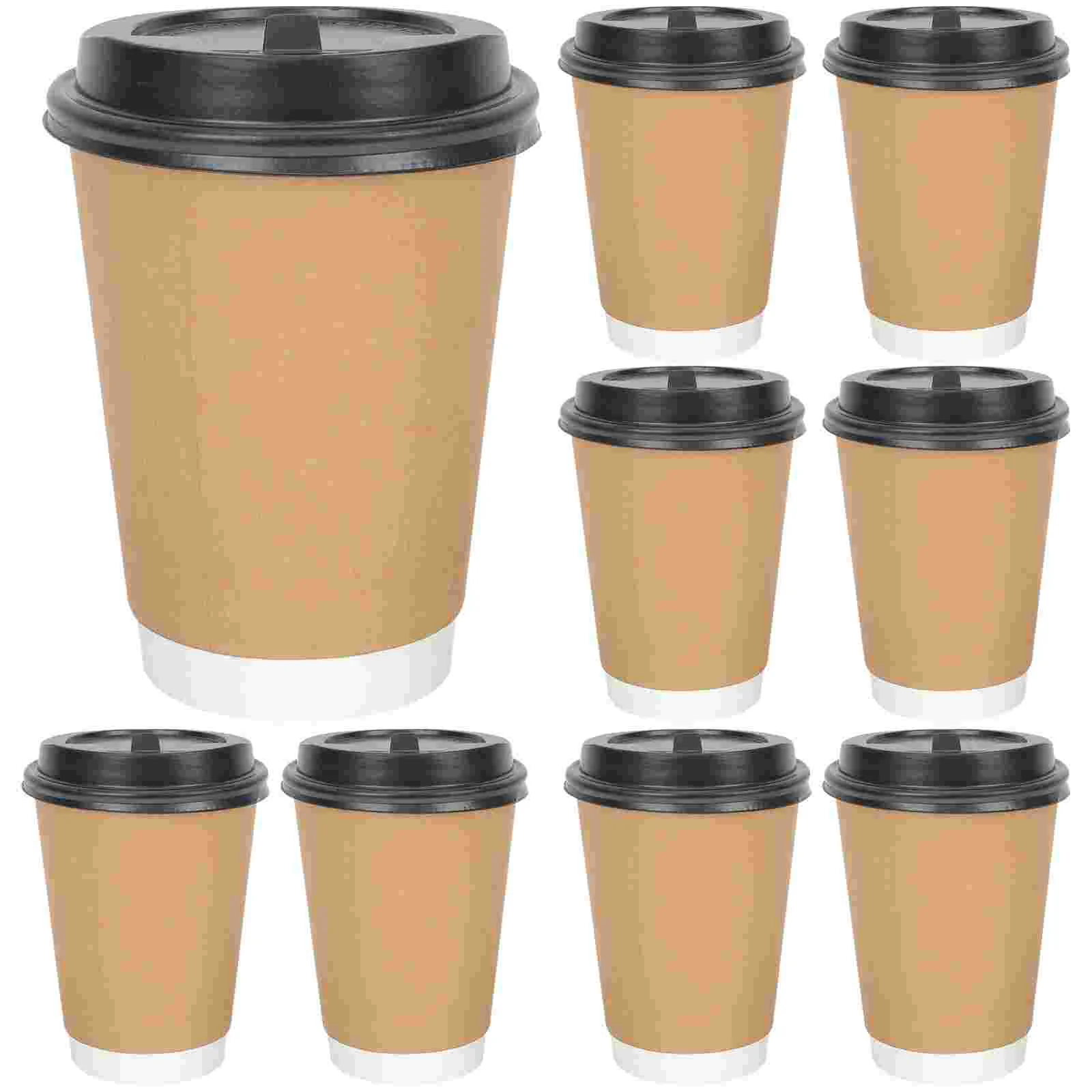 

100Pcs Paper Coffee Cups Thick Paper Cups Hot Cold Coffee Cups Coffee Drinking Cups Paper Cups