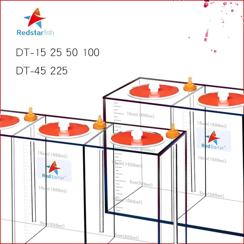 Bomba dosificadora acrílica de estrella de mar roja, Cubo de almacenamiento de líquidos para contenedor de depósito de tanque de acuario, 1,5l/2,5l/4,5l/5L/10L