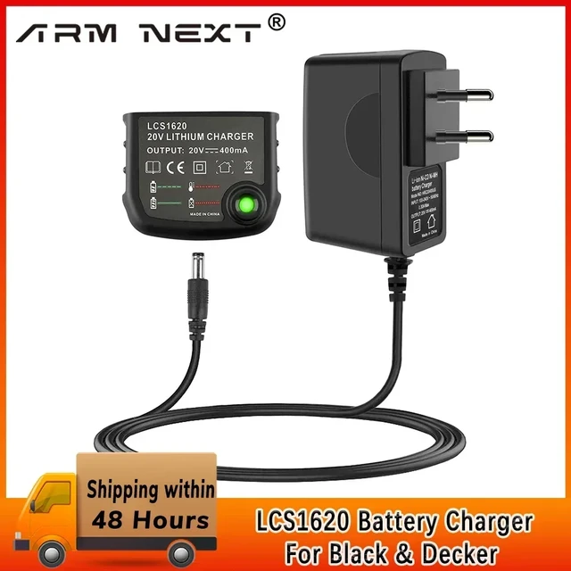 BLACK+DECKER 20V MAX Lithium Battery Charger, 2 Amp (BDCAC202B)