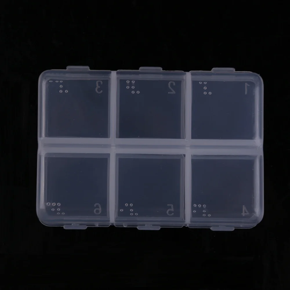 6 Cells Braille Pill Case Moistureproof Mini Pill Organizer Portable Pill Case Tablet Pill Storage Case for Medicines