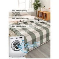Quilt Washed Cotton Air Condition Thin Comforter Blanket Bedspread for Single Double Queen King Bed Coverlet Plaid Summer 4