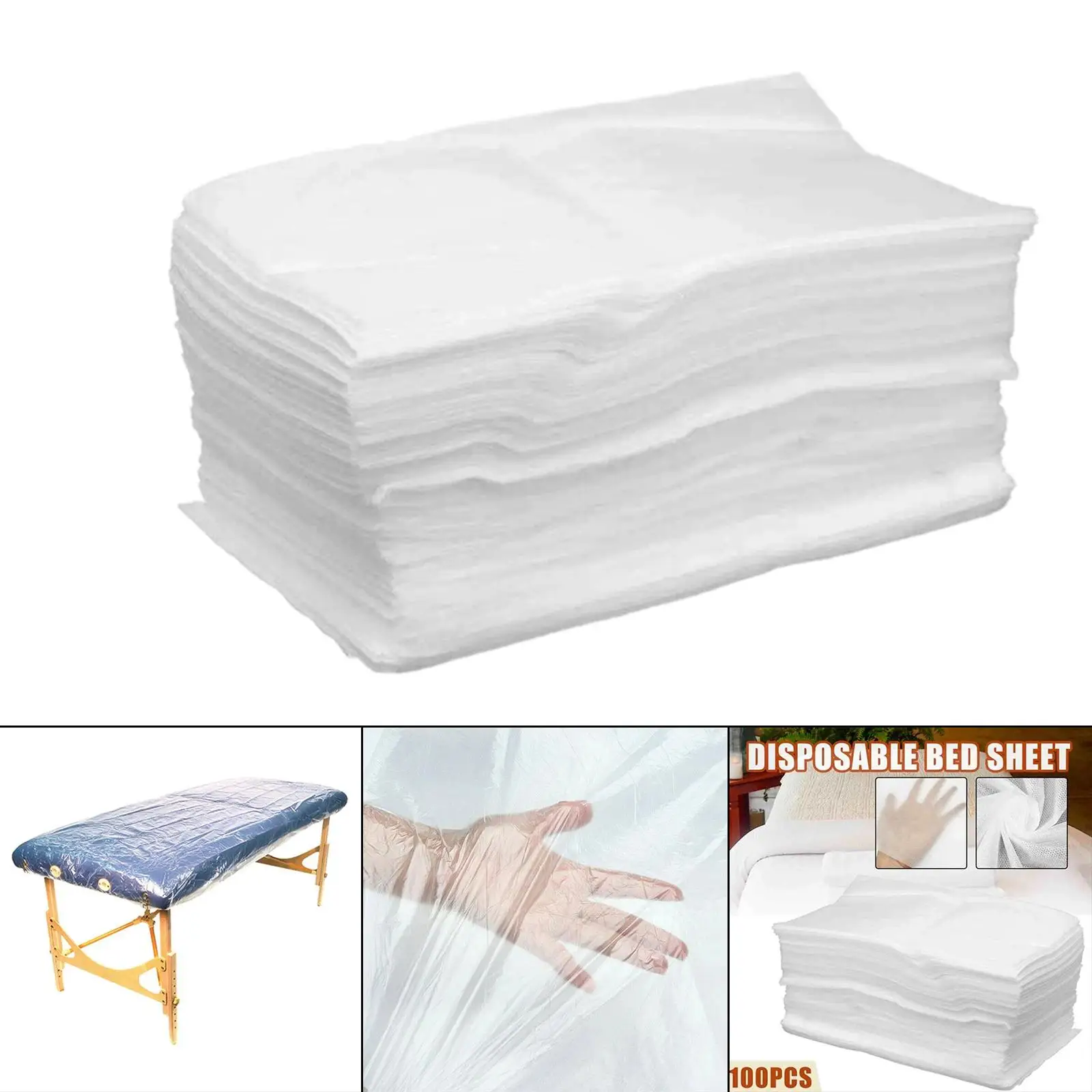 100x Disposable Massage Table Sheets Transparent SPA Bed Covers Beauty Salon Massage Table Protector Waxing Disposable Bed Cover 4