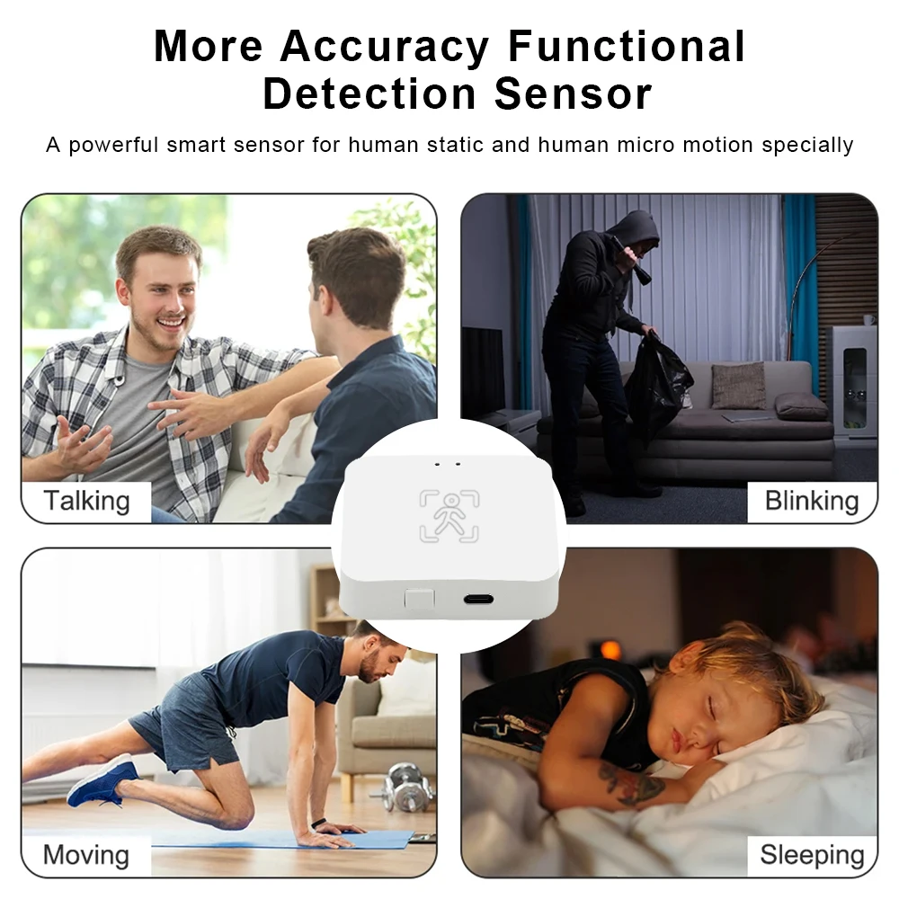 Human Presence Sensor Tuya WiFi or Zigbee MmWave Radar Detector With Luminance Sensor For Smart Home replace PIR