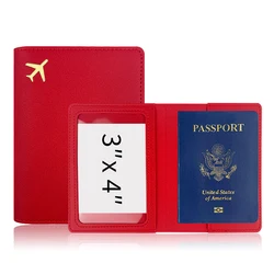 Luxury Gold Personalized Passport Holder with Custom Name and Logo (Red)
