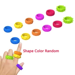 Textured Sensory Silicone Fidget Jewelry for Stress Relief and Calming (12PCS Ring Random)