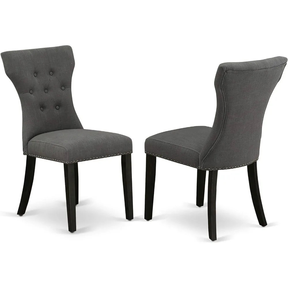 V697GA650-7 7 Piece Dinette Set Consist of a Rectangle Dining Room Table with V-Legs and 6 Dark Gotham Linen 4