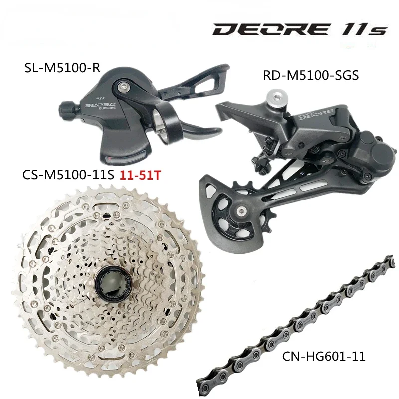 

DEORE M5100 11Speed Groupset Shifter Rear Derailleur Cassette 42 46 50 51 52T Chain HG-601 X11 parts for MTB bike 11S groupset