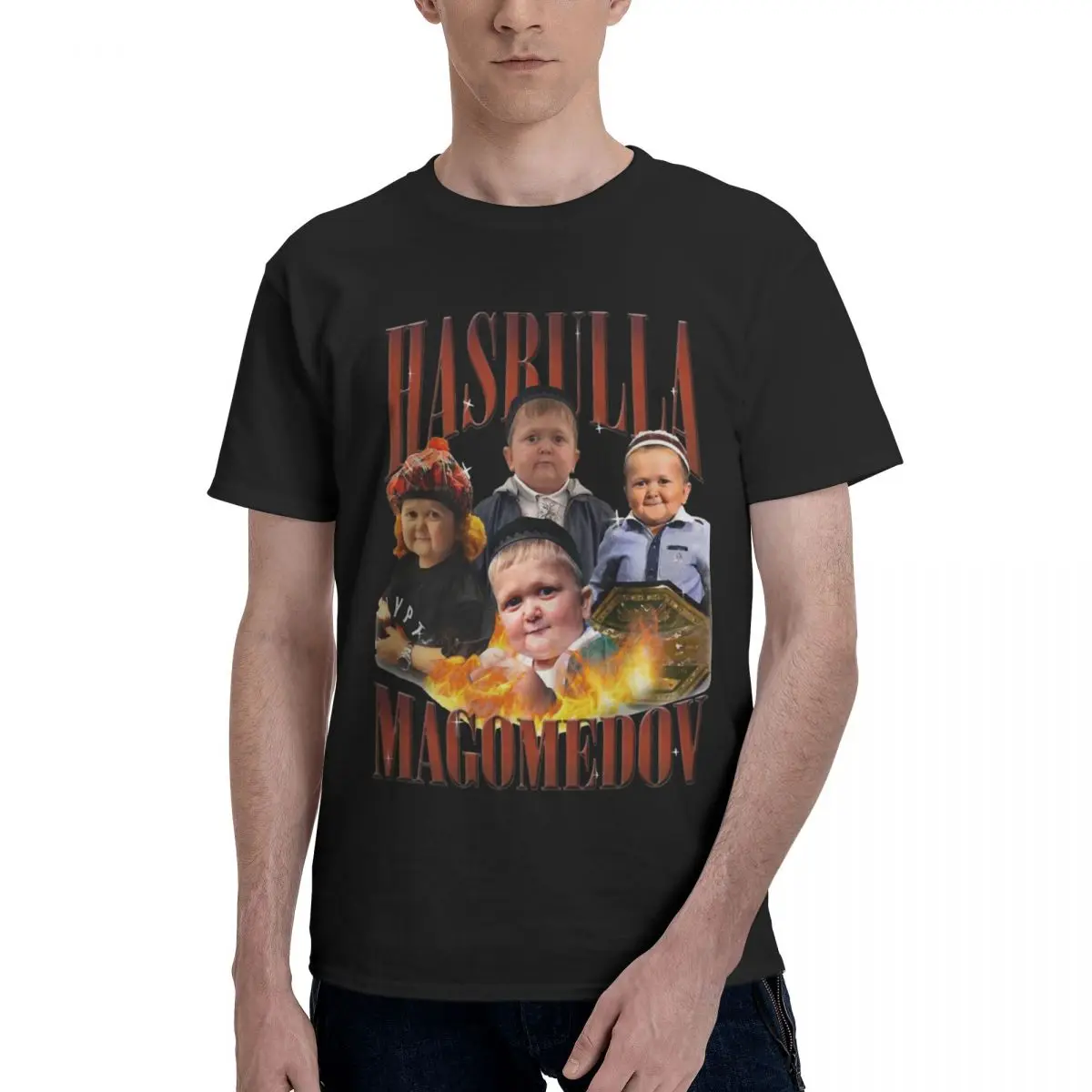 

Мужские футболки Hasbulla Magomedov Meme, новинка, Футболки команды Hasbulla, футболки с коротким рукавом и круглым вырезом, футболки из чистого хлопка, женская одежда
