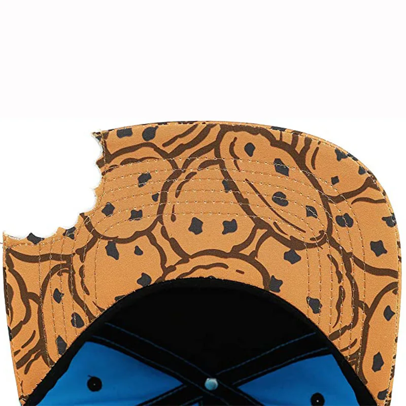 Baseball caps PANGKB brand difuzed cap cartoon big eyes cookie bite blue snapback hat adults outdoor travel adjustable sun sports cap