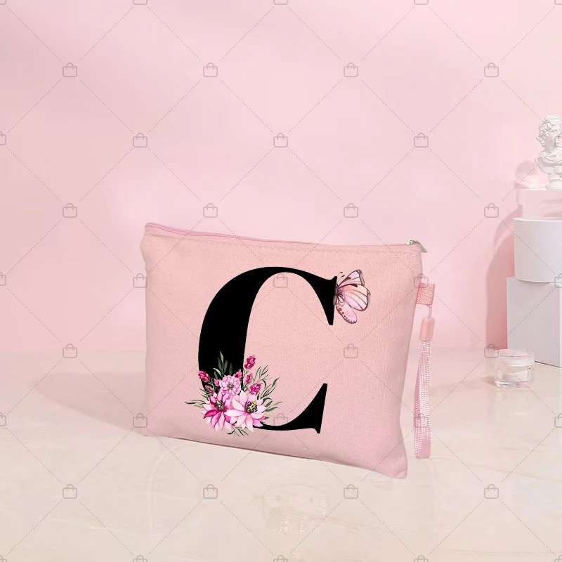 Butterfly Flower Letter Makeup Bag Travel Cosmetic Pouchs Women Toilet Kits Bachelorette Party Lipstick Bags Gift makeup organizer cosmetic bag cosmetic storage bag toiletry bag makeup bag cosmetic case