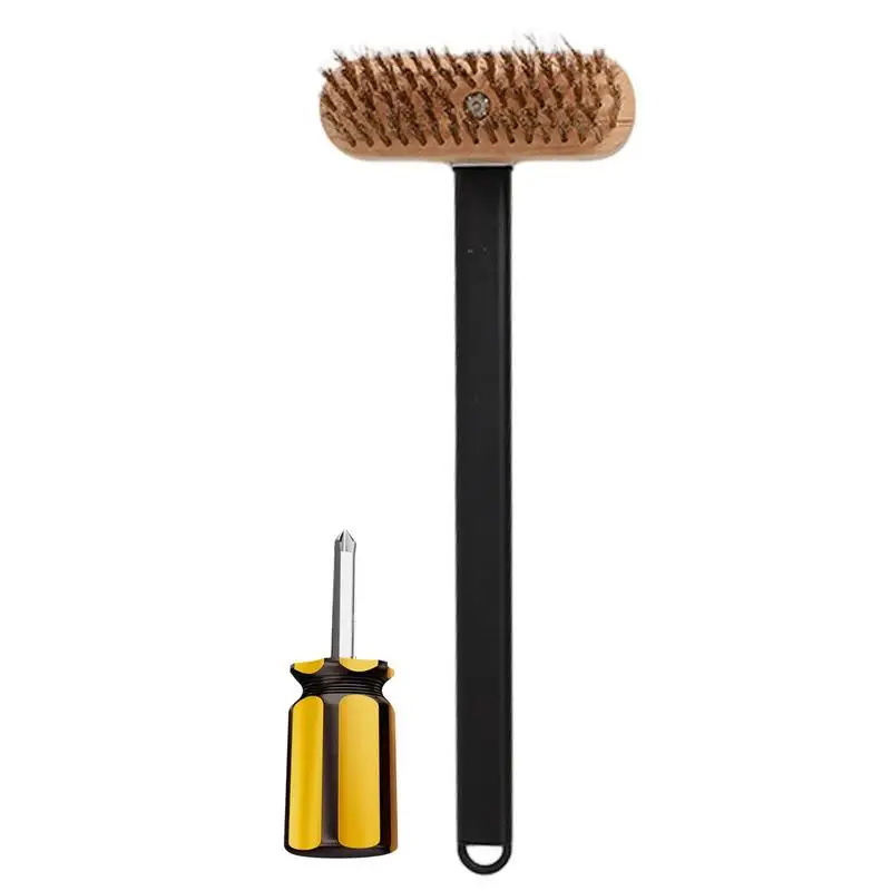 

Pizza Oven Brush With Scraper Barbecue Grill Cleaning Tool With Non Scratch Heat Proof Brass Bristles For Pizza Oven Accessories