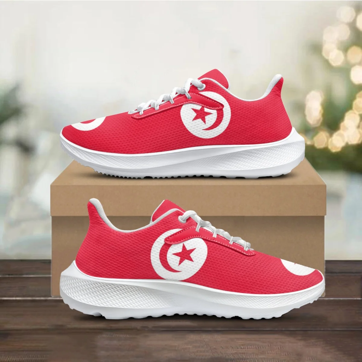 

New Tunisia Flag Luxury Design Sport Sneakers Wear-Resistant Running Shoes for Womens Casual Adult Walking Shoes Female Footwear