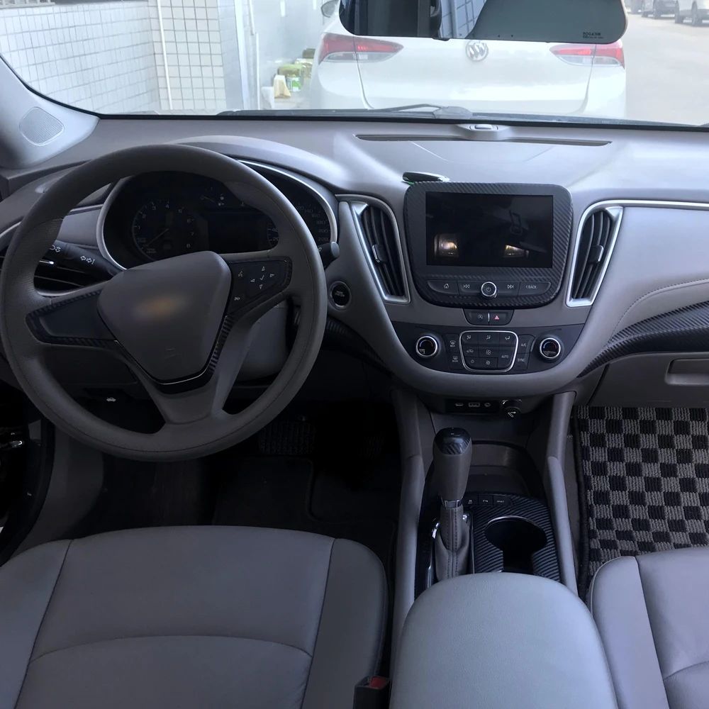 Chevrolet Malibu XL 2016-21 용 탄소 섬유 자동차 필름 인테리어 스티커 센터 콘솔 기어 대시 보드 에어 도어 핸들 리프트 패널