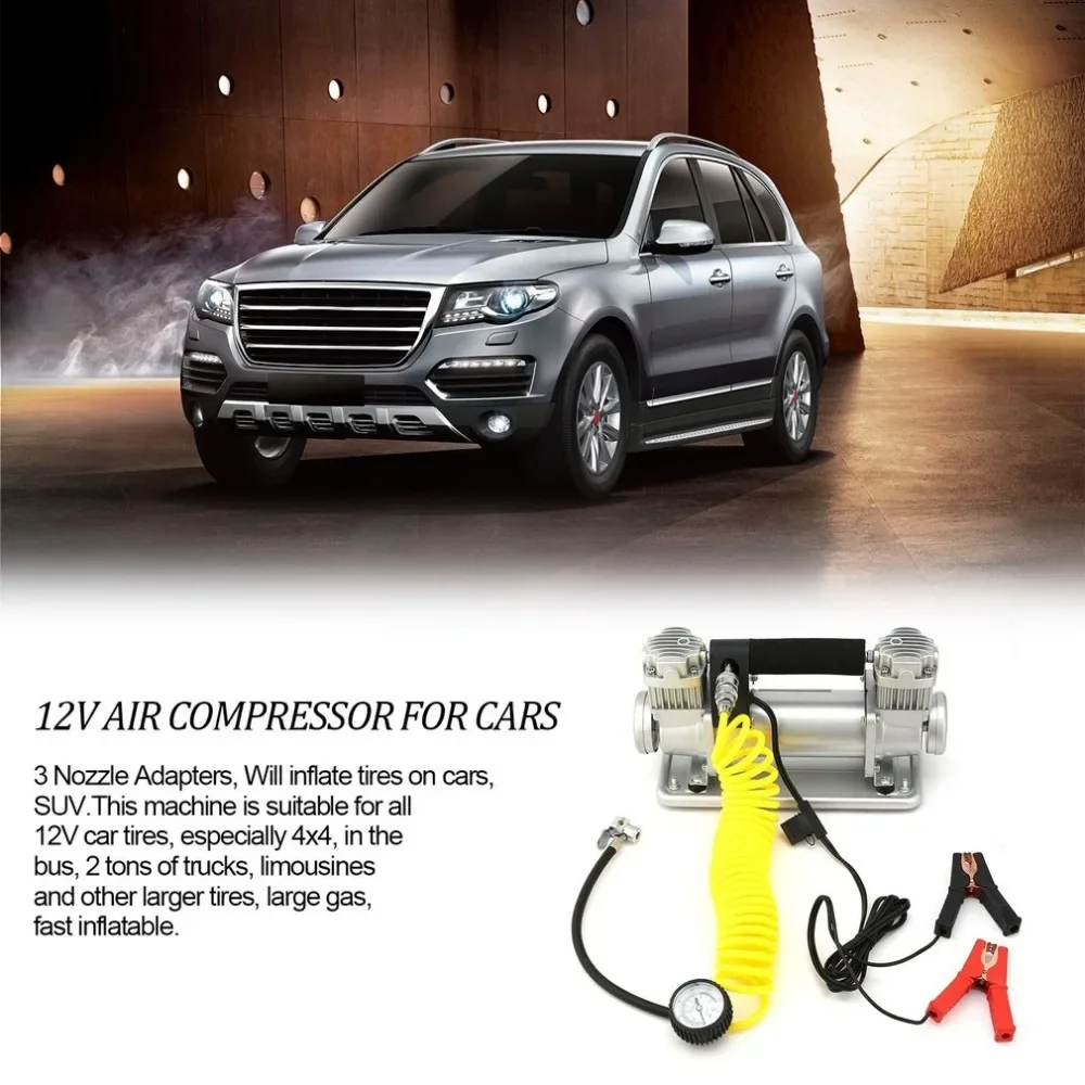 Upgrade High-power Car Air Pump Double-cylinder All-metal Fast Off-road Play San
