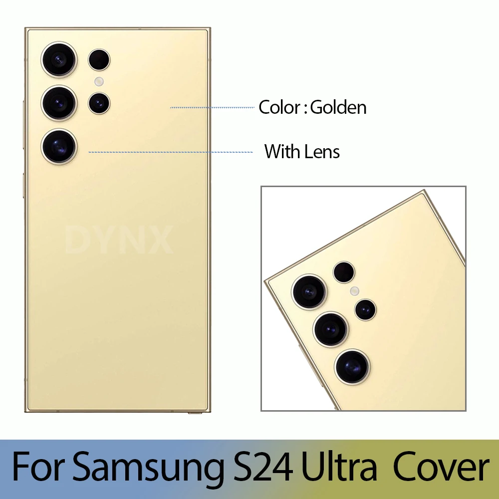 삼성 갤럭시 S24 울트라 S928B S928U용 새 제품, 배터리 커버 후면 유리 패널 후면 도어 카메라 하우징 및 렌즈 교체