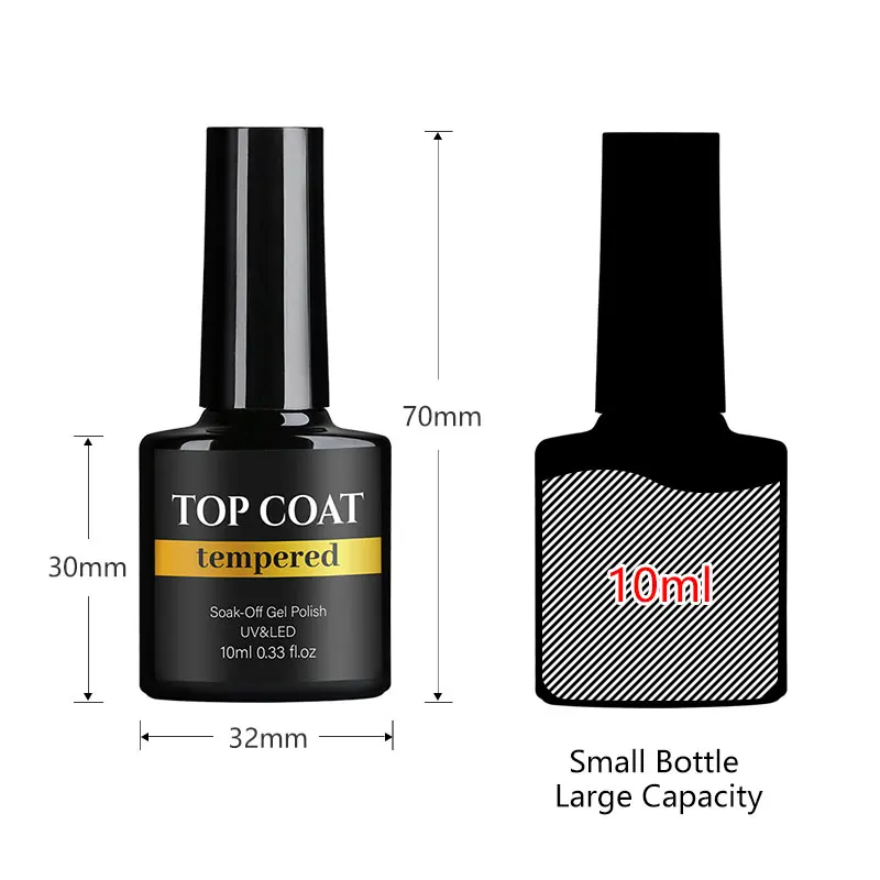 10ml Tempered Top Coat Nail Art Matte Top Base Coat UV Blooming Gel Reinforce Gel Varnish Polish UV LED NAILCO
