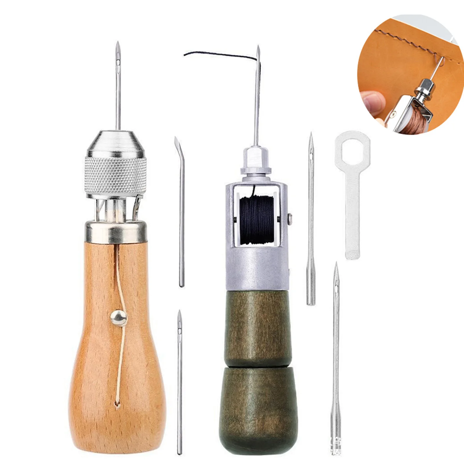 

Leather Sewing Awl Kit Craft Tools Hand Sewing Machine Speedy Lock Stitcher Thread Needles Set DIY Shoemaker Canvas Repair Tool