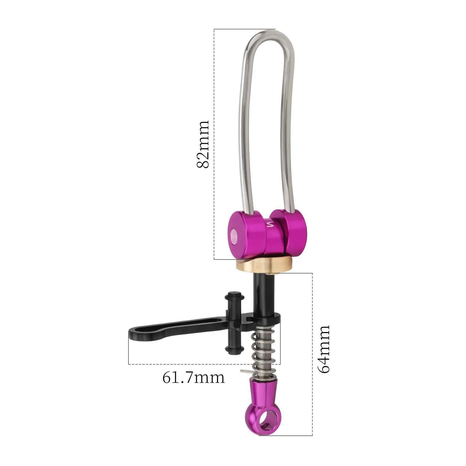 Morsetto Reggisella A Sgancio Rapido Per Bicicletta Pieghevole Brompton / 3sixty - Lega Di Alluminio, Colore Nero, Dimensioni 72x67 Mm - 2