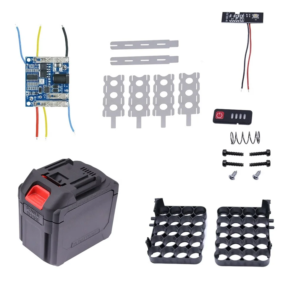 Makita Battery Case Storage Box Shell, PCB Charging Board, Acessórios para Ferramentas Elétricas, 10 Núcleos, 15 Núcleos, 20 Núcleos