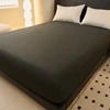 Waterproof Solid Color Fit Sheet Single Queen Size Fitted Sheet 137x193 160x200 Mattress Cover With Elastic Band Bed Cover 3