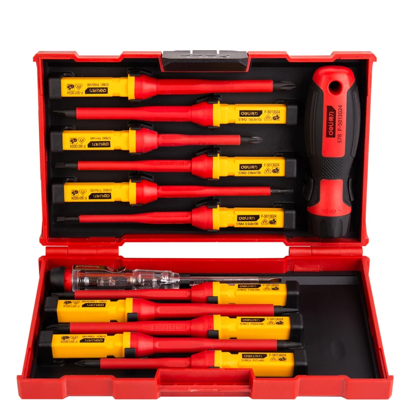 

T40 1/5/7/12PCS VDE Insulated Screwdriver Home Circuit Tool Insulation Isolation Current Electrician Cross Flat Screwdriver