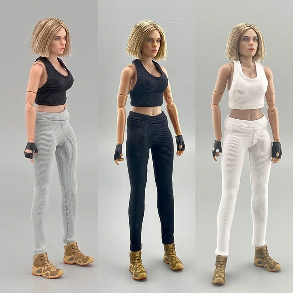 

In Stock 1/12 Female Sexy Sport Tight Yoga Pants Bra Vest Clothes Model Toys Fit For 6'' Mobile Suit Girl TBLeague Action Figure