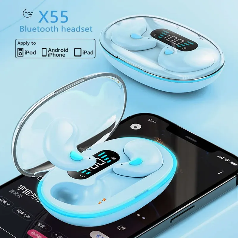NEW Invisible Sleep Wireless Earphones IPX5 Waterproof Headphones Mini Sport Game Bluetooth Stereo HIFI Music Headset Earbuds