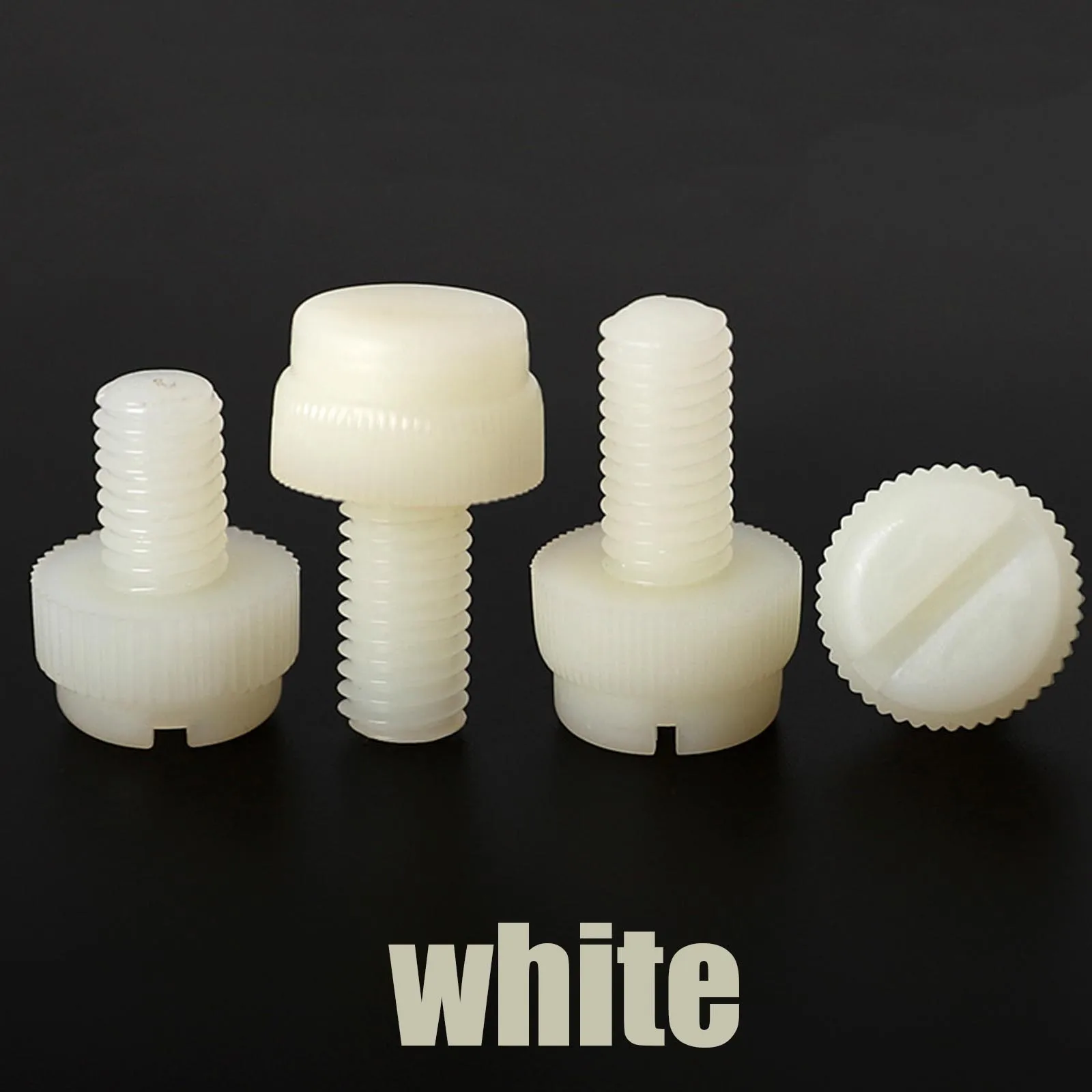 10/20Pcs M3 M4 M5 M6 M8 Acrylic Clear Transparent Nylon PA66 Plastic Knurl Slotted Head Toolless Thumb Bolt Screw